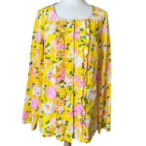 Vintage Sandcastle Floral Button Down Blouse